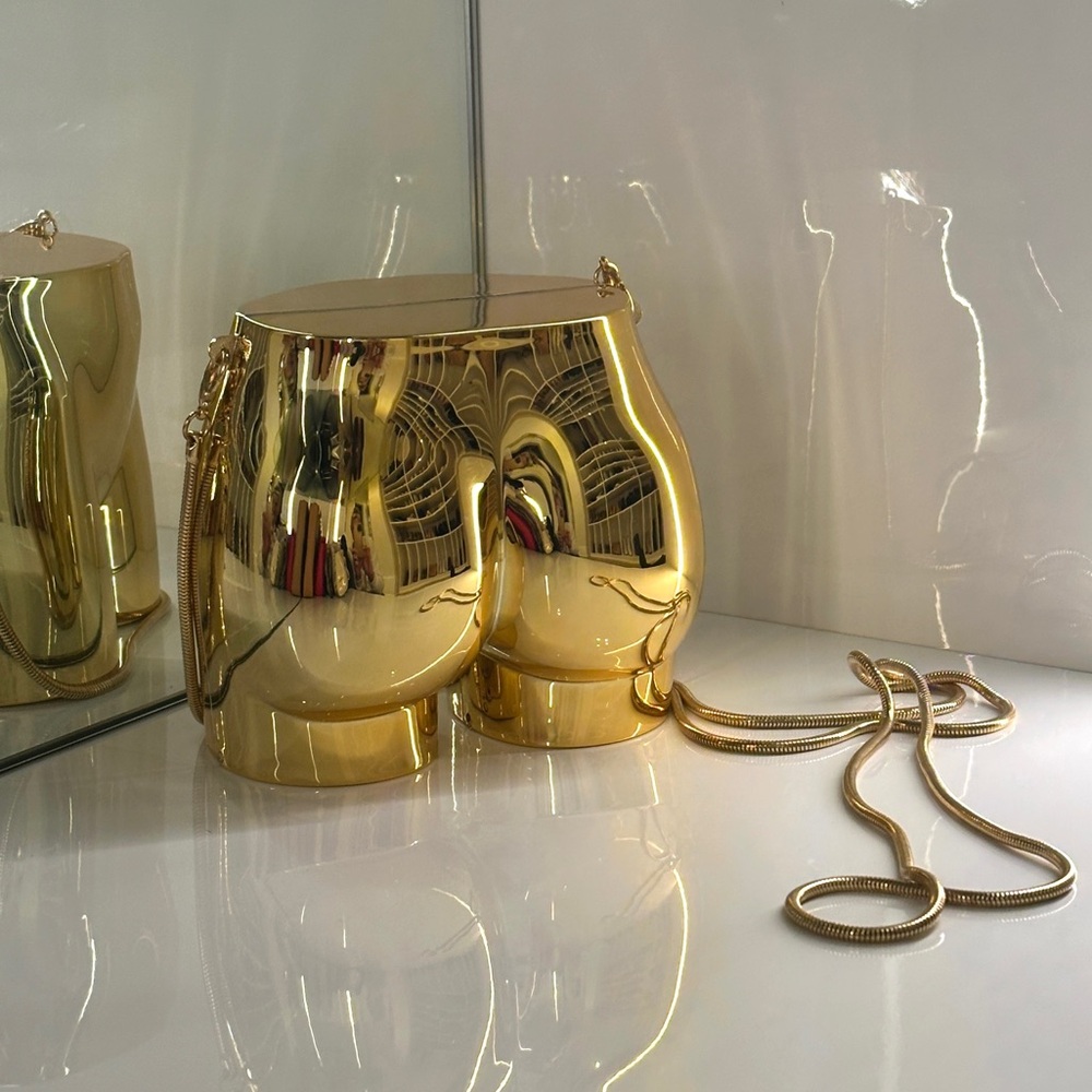 Mew Mews Acrylic Butt Bag in Gold